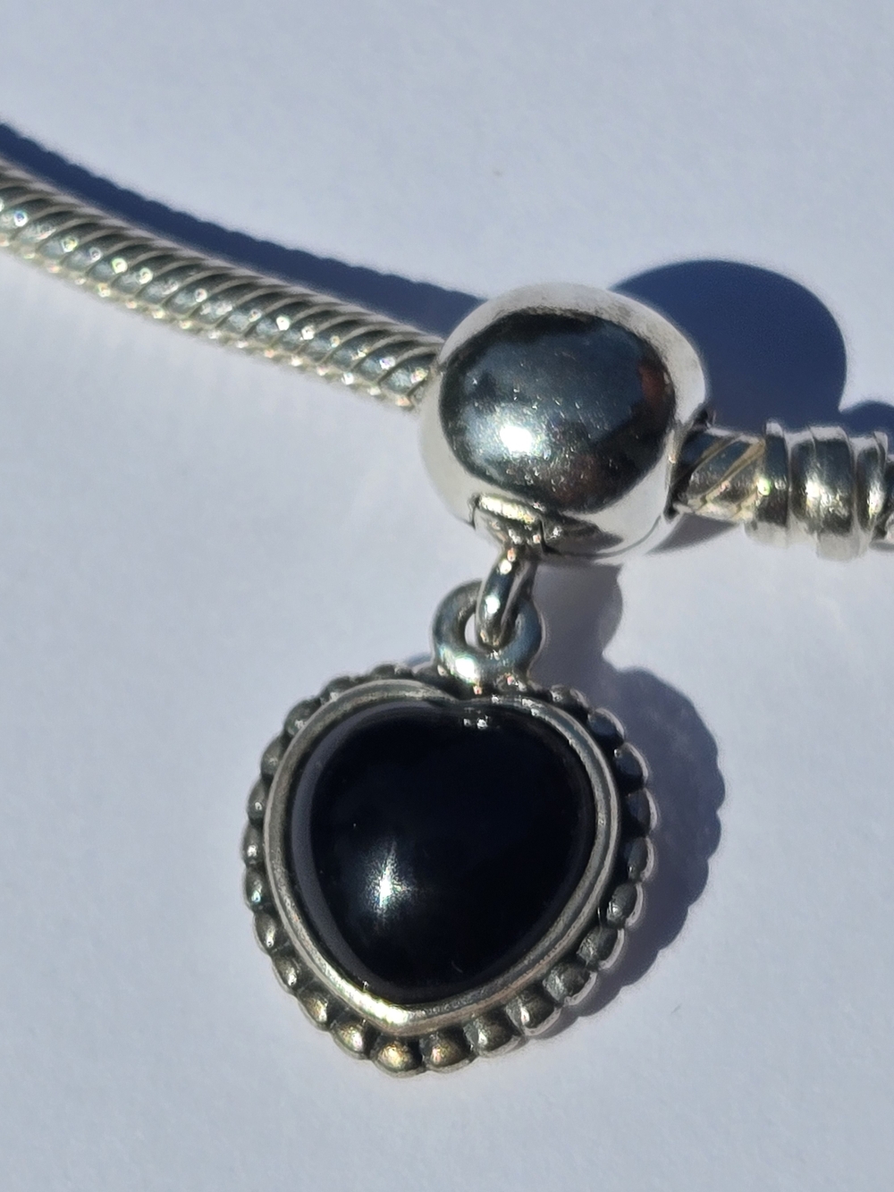 Pandora Mi Amor Black Onyx Heart Clip